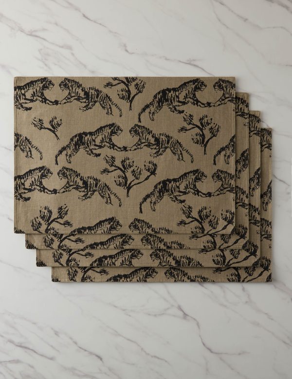 Tiger Linen Placemats (Set of 4) by Sarah Sherman Samuel Fashion