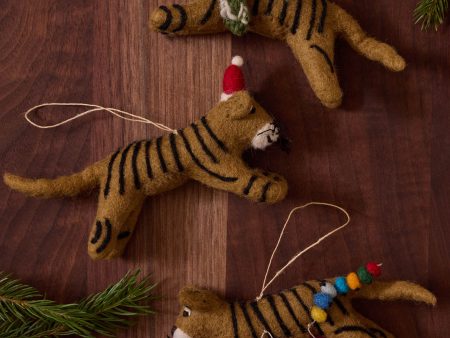 Felt Tiger Trio Ornaments (Set of 3) by Sarah Sherman Samuel Discount