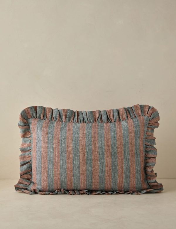 Amaroso Linen Ruffle Pillow For Sale