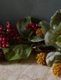 Faux Zanzibar Leaf with Pinecones & Berries Garland Cheap