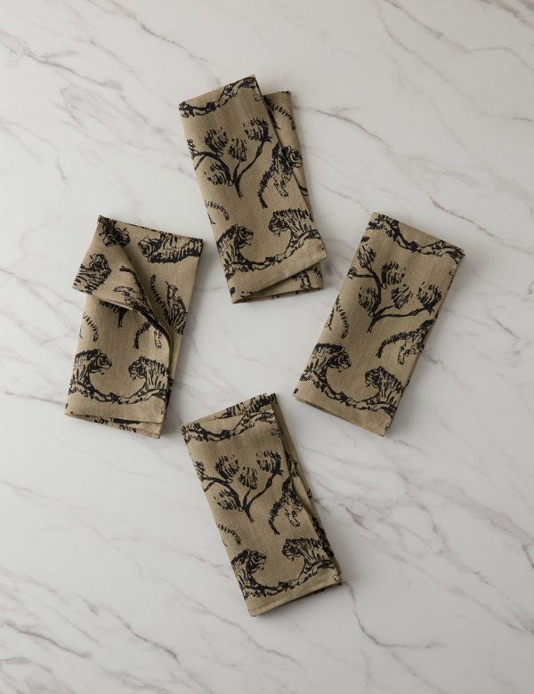 Tiger Linen Napkins (Set of 4) by Sarah Sherman Samuel Online