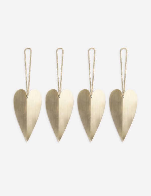 Heart Brass Ornaments (Set of 4) by Ferm Living Supply