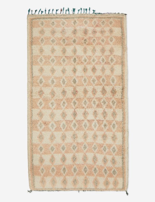 Vintage Moroccan Hand-Knotted Wool Runner Rug No. 10, 4 6  x 8 4  Supply