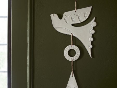 Dove Wall Hanging by Sarah Sherman Samuel, Grey w  Jute Fashion