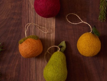 Felt Fruit Ornaments (Set of 4) by Sarah Sherman Samuel Sale