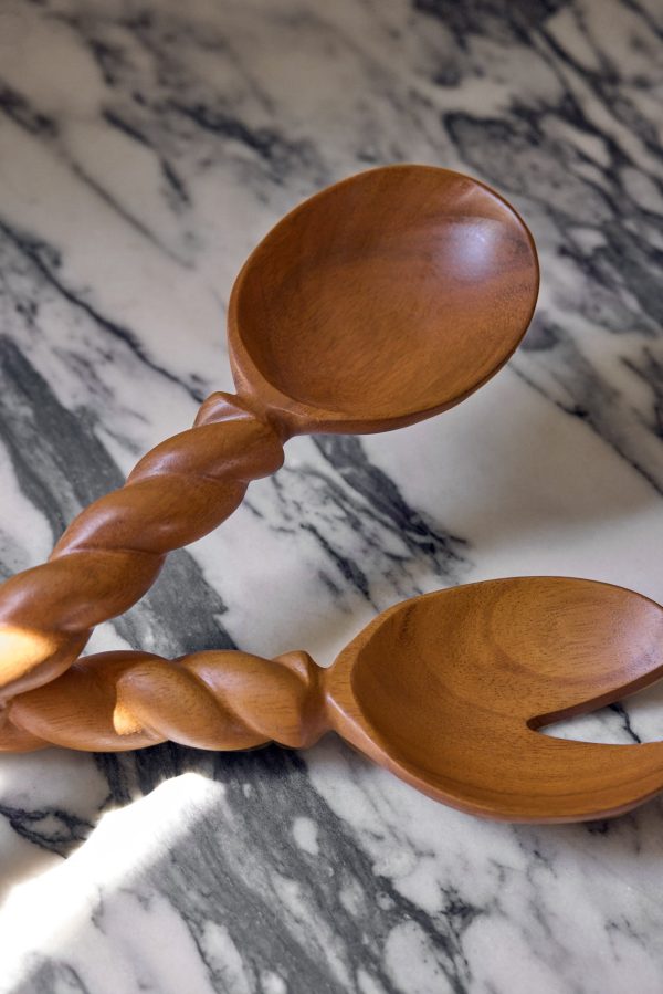 Braided Wood Serving Set by Sarah Sherman Samuel For Sale