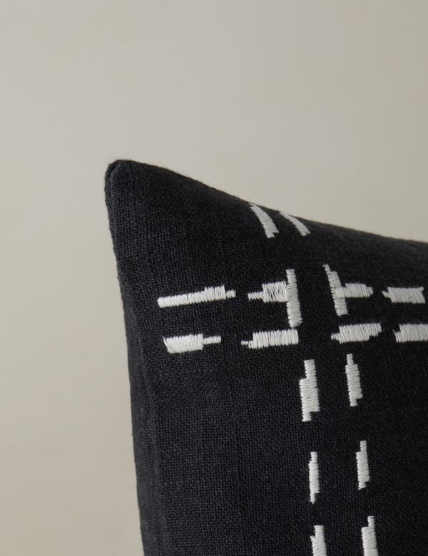 Accord Embroidered Pillow by Élan Byrd For Sale