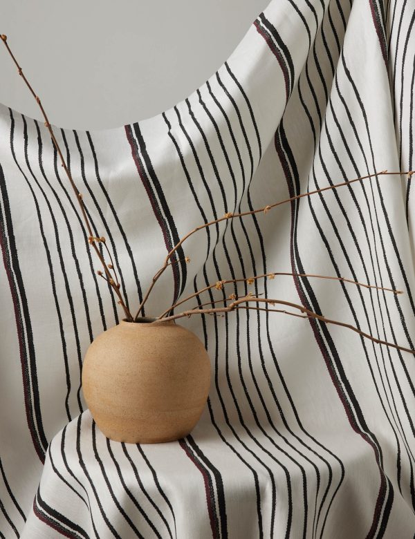 Two Tone Stripe Linen Fabric by Nathan Turner Online now