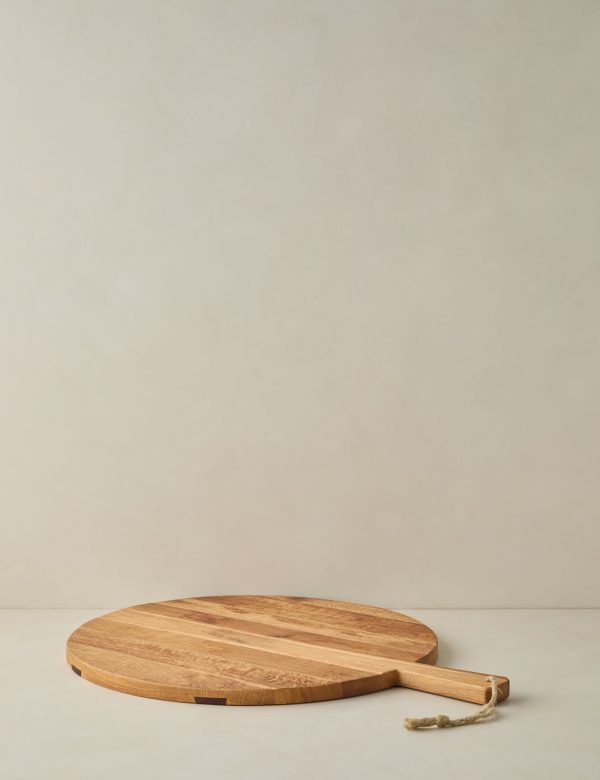 Handcrafted Round Oak Serving Board by etúHOME Hot on Sale