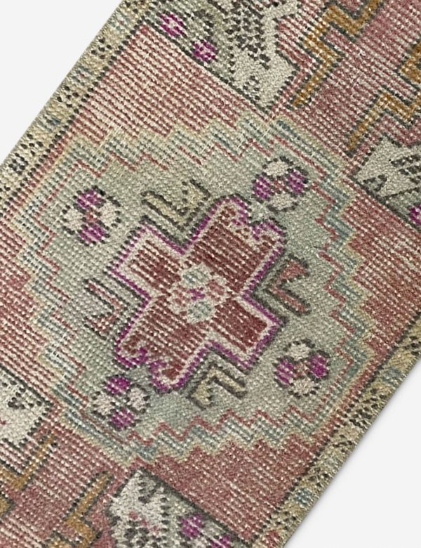 Vintage Turkish Hand-Knotted Wool Mini Rug No. 280, 1 4  x 2 6  on Sale