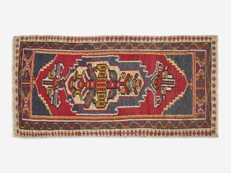 Vintage Turkish Hand-Knotted Wool Mini Rug No. 263, 1 7  x 2 10  Online