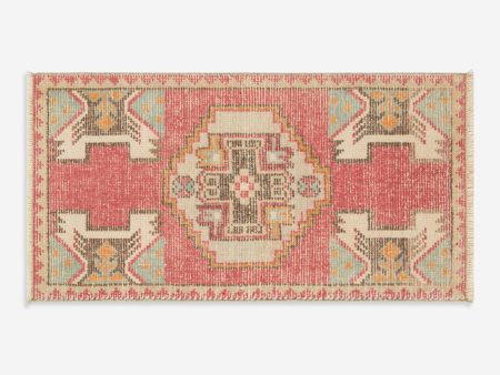 Vintage Turkish Hand-Knotted Wool Mini Rug No. 237, 1 8  x 3 2  Supply