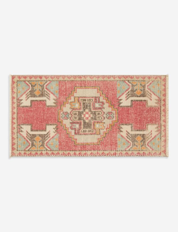 Vintage Turkish Hand-Knotted Wool Mini Rug No. 237, 1 8  x 3 2  Supply