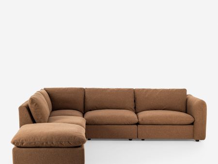 Verbena 4-Piece Sectional Sofa With Ottoman Cheap