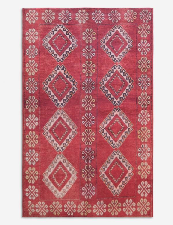 Vintage Moroccan Hand-Knotted Wool Rug No. 47, 5 5 x 8 7 Online