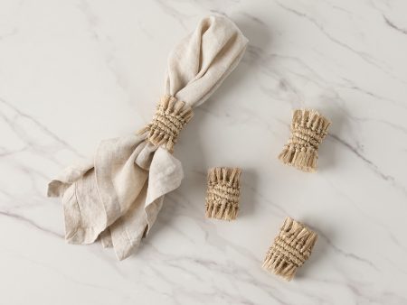 Fique Fringe Napkin Rings (Set of 4) by Tallo de Olivo Sale