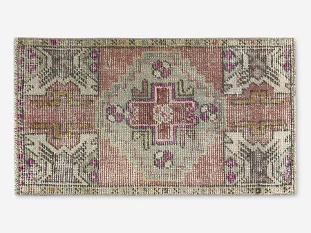 Vintage Turkish Hand-Knotted Wool Mini Rug No. 280, 1 4  x 2 6  on Sale