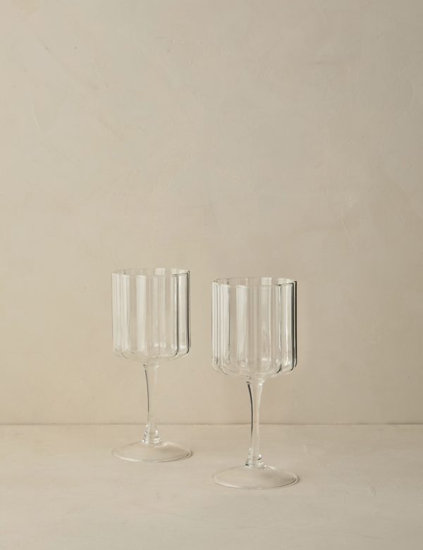 Wave Wine Glass (Set of 2) by FAZEEK For Cheap