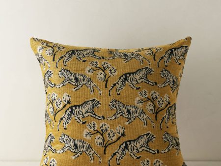 Tiger Jacquard Pillow by Sarah Sherman Samuel on Sale