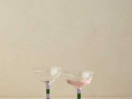 Striped Coupe Glass (Set of 2) by FAZEEK Supply