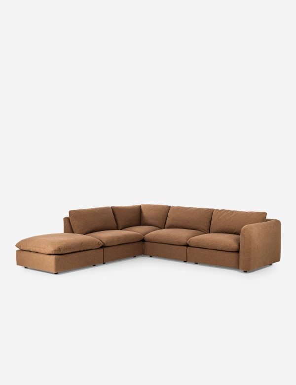 Verbena 4-Piece Sectional Sofa With Ottoman Cheap