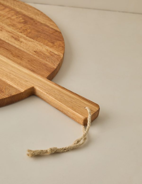 Handcrafted Round Oak Serving Board by etúHOME Hot on Sale