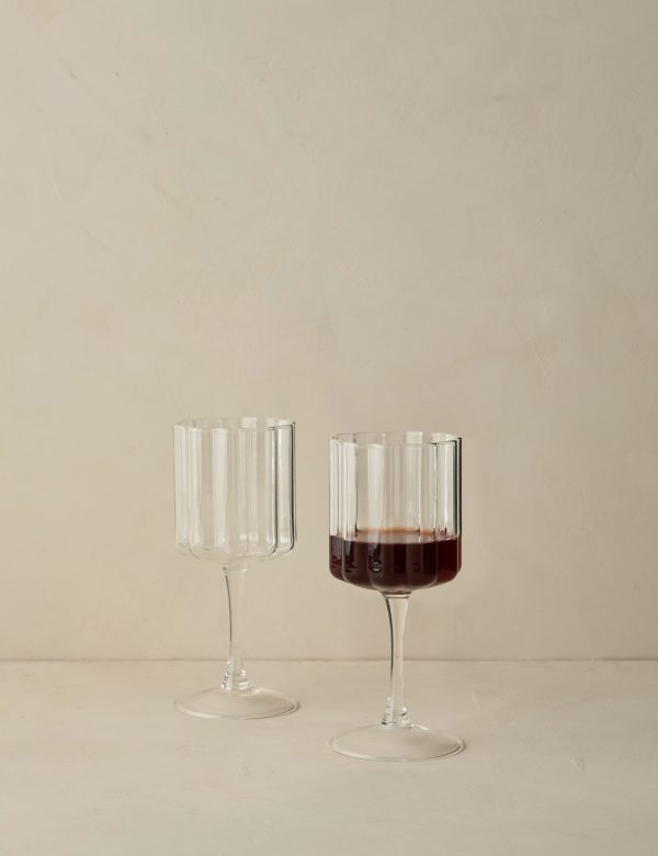 Wave Wine Glass (Set of 2) by FAZEEK For Cheap