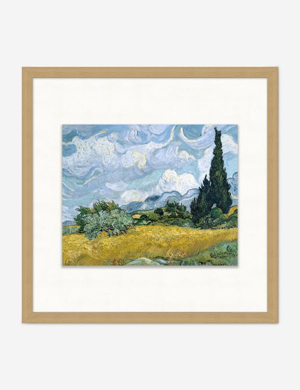 Wheat Field With Cypress Wall Art For Sale