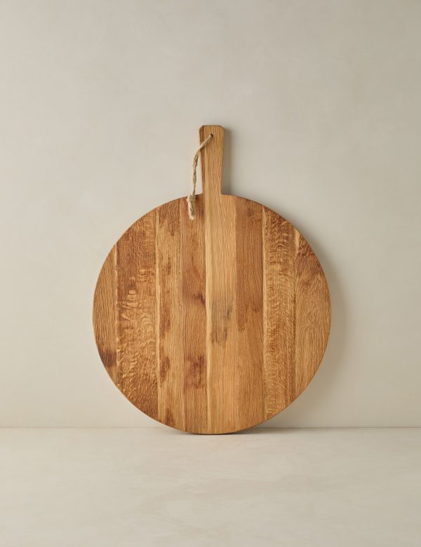 Handcrafted Round Oak Serving Board by etúHOME Hot on Sale