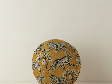 Tiger Jacquard Round Pillow by Sarah Sherman Samuel Supply