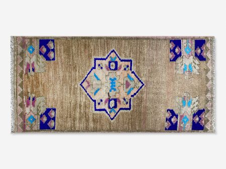 Vintage Turkish Hand-Knotted Wool Mini Rug No. 278, 1 2  x 3 1  Sale