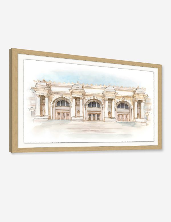 Watercolor of The Met Museum Wall Art Supply