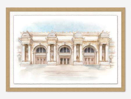 Watercolor of The Met Museum Wall Art Supply