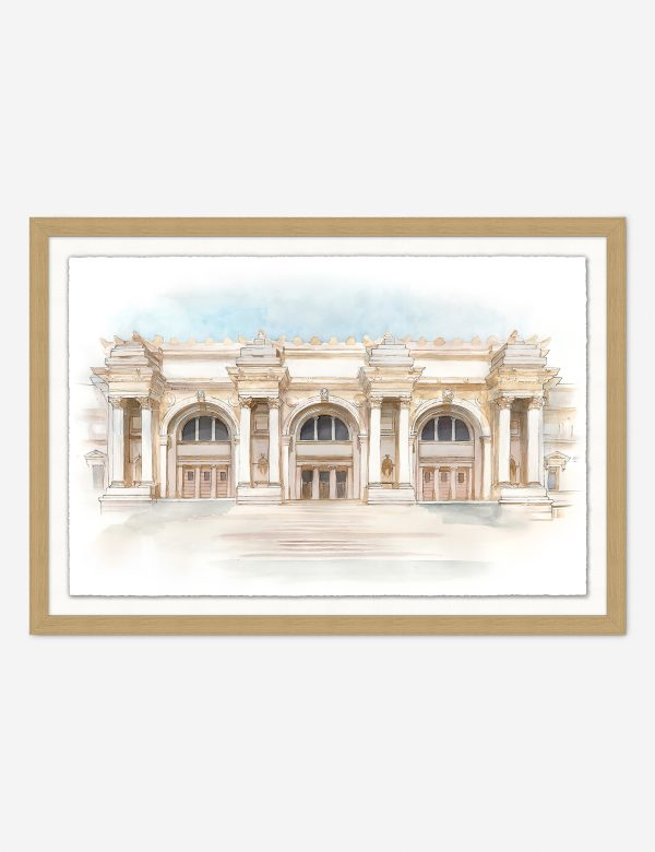 Watercolor of The Met Museum Wall Art Supply