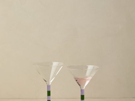 Striped Martini Glass (Set of 2) by FAZEEK Supply