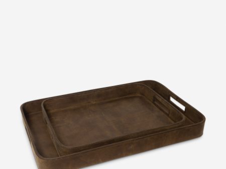 Derby Rectangular Leather Trays (Set of 2) by Regina Andrew Online