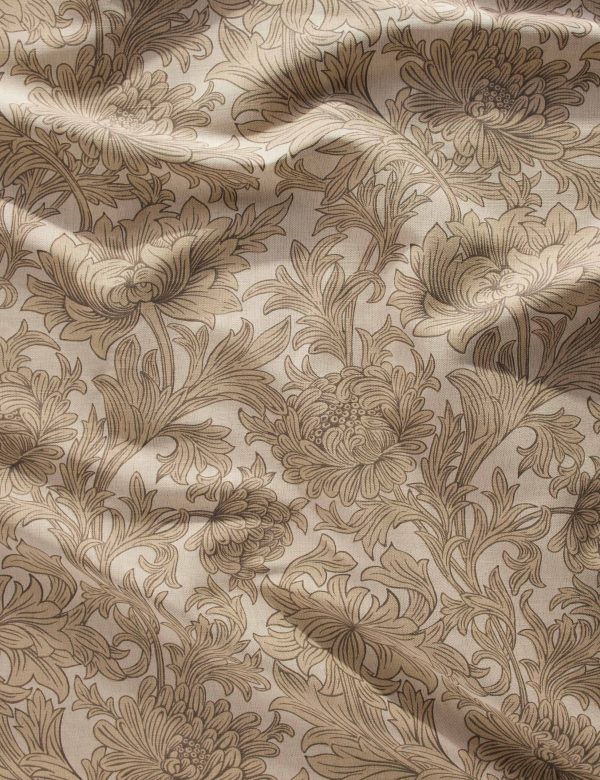 Chrysanthemum Linen Blend Fabric by Morris & Co. For Cheap