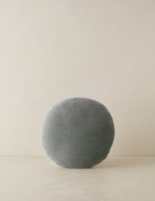 Velvet Round Pillow by Sarah Sherman Samuel For Sale